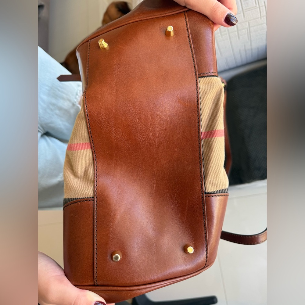 Burberry Tan and Brown Checkered Shoulder Bag - Picture 12 of 12